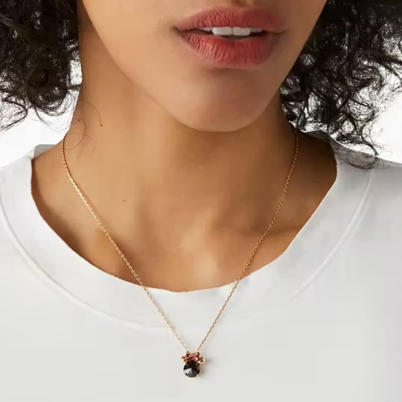 Disney X Kate Spade New York Minnie Black Pendant Necklace - Picture 2 of 4
